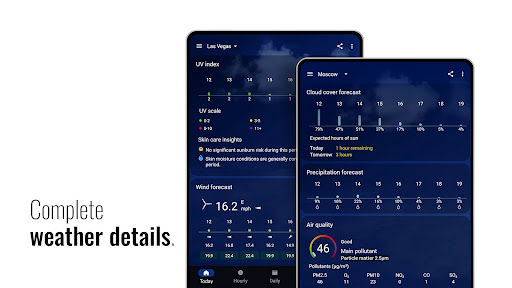 Transparent clock and weather screenshot