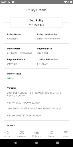 Direct Auto Insurance screenshot