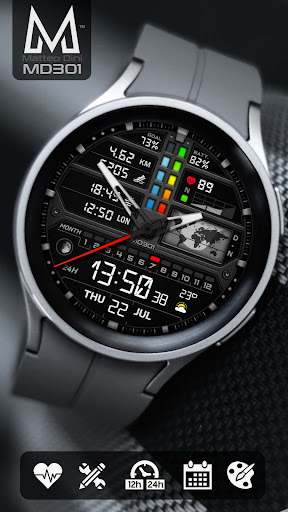 MD301 Hybrid watch face screenshot