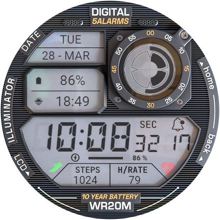 ILLUMINATOR Digital Watch face screenshot