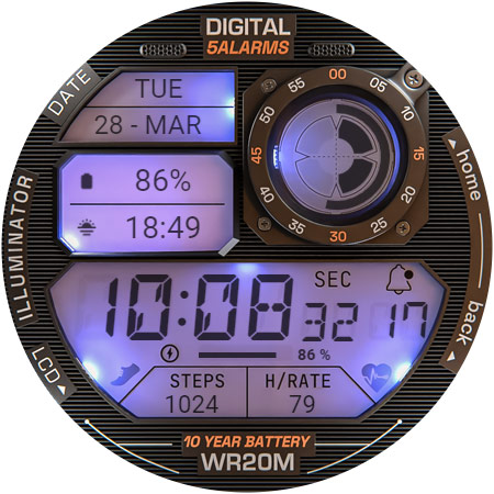 ILLUMINATOR Digital Watch face screenshot