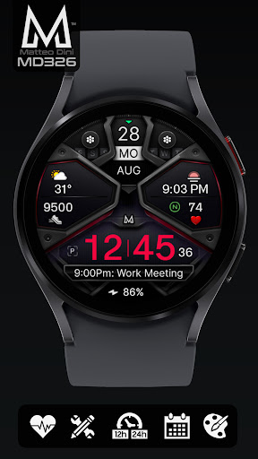 MD326 3D Modern Watch Face screenshot