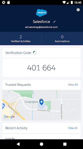 Salesforce Authenticator screenshot