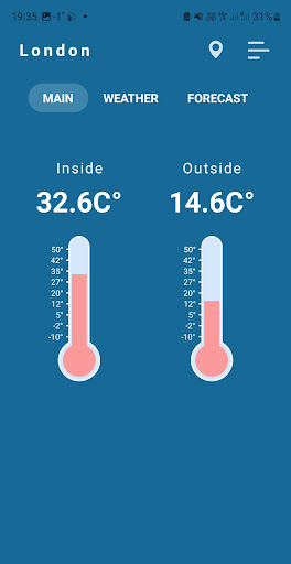 Indoor thermometer screenshot