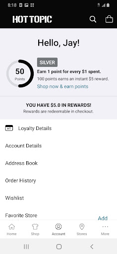 Hot Topic: Pop Culture Fashion screenshot