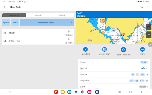 Garmin ActiveCaptain® screenshot