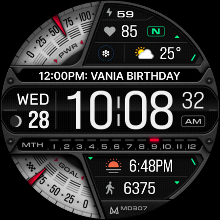 MD307 Digital watch face screenshot