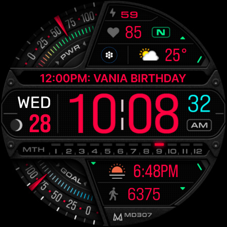 MD307 Digital watch face screenshot