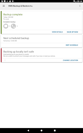 SMS Backup & Restore Pro screenshot